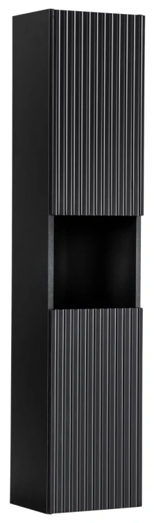 Zestaw mebli łazienkowych NOVA BLACK z dwoma umywalkami BEYOND i blatem dąb 120 cm -szafka wysoka Nova Black D 80-03-2D