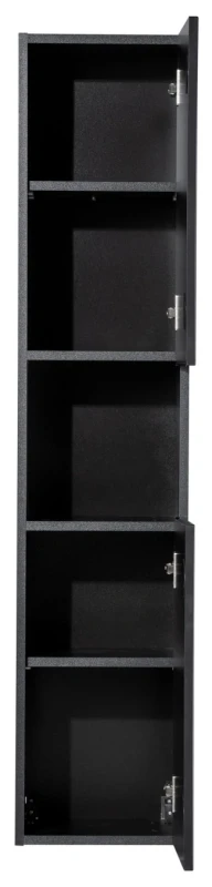 Zestaw mebli łazienkowych NOVA BLACK z dwoma umywalkami BEYOND i blatem dąb 120 cm -szafka wysoka Nova Black D 80-03-2D