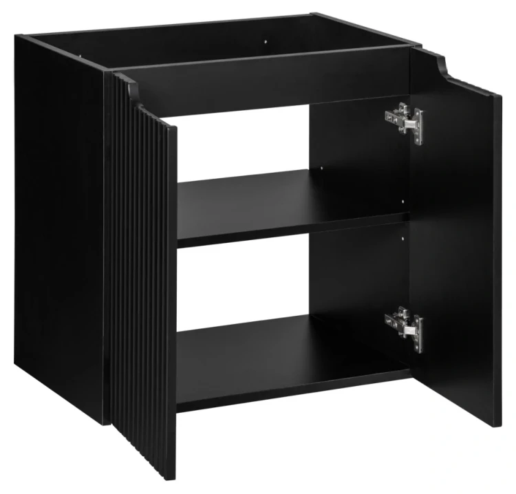 Zestaw mebli łazienkowych NOVA BLACK z dwoma umywalkami BEYOND i blatem dąb 120 cm - szafka pod umywalkę 2 drzwi Nova Black D2 82-60-2D