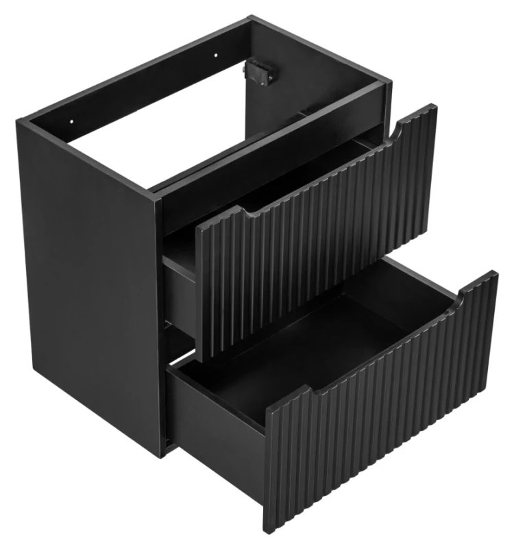 Zestaw mebli łazienkowych NOVA BLACK z dwoma umywalkami BEYOND i blatem dąb 120 cm - szafka pod umywalkę 2 szuflady Nova Black D2 82-60-2S