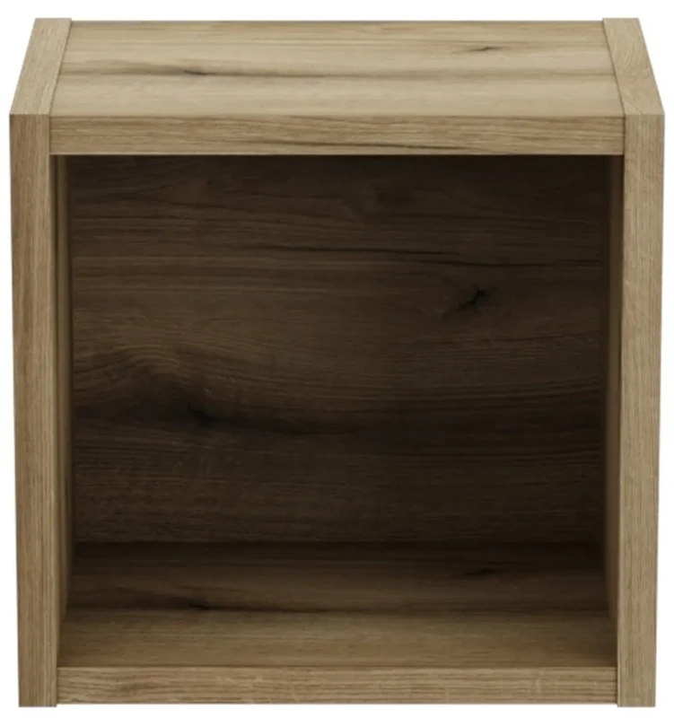 Zestaw mebli łazienkowych NOVA BLACK z dwoma umywalkami BEYOND i blatem dąb 120 cm - regał górny qubik Nova Oak A 83-27-Q