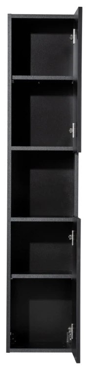 Zestaw mebli łazienkowych NOVA BLACK z dwoma umywalkami BEYOND i blatem dąb 140 cm - szafka wysoka Nova Black D 80-03-2D