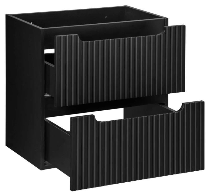 Zestaw mebli łazienkowych NOVA BLACK z dwoma umywalkami BEYOND i blatem dąb 140 cm - szafka pod umywalkę 2 szuflady Nova Black D2 82-60-2S