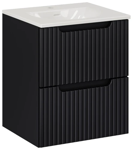 Zestaw mebli łazienkowych NOVA BLACK szafka 50 cm 2 szuflady z umywalką Sky