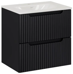 Zestaw mebli łazienkowych NOVA BLACK szafka 60 cm 2 szuflady z umywalką Sky