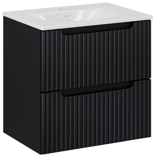 Zestaw mebli łazienkowych NOVA BLACK szafka 60 cm 2 szuflady z umywalką Sky