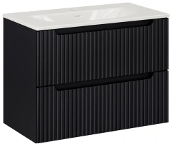 Zestaw mebli łazienkowych NOVA BLACK szafka 80 cm 2 szuflady z umywalką Sky