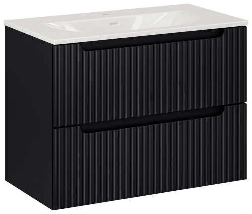 Zestaw mebli łazienkowych NOVA BLACK szafka 80 cm 2 szuflady z umywalką Sky