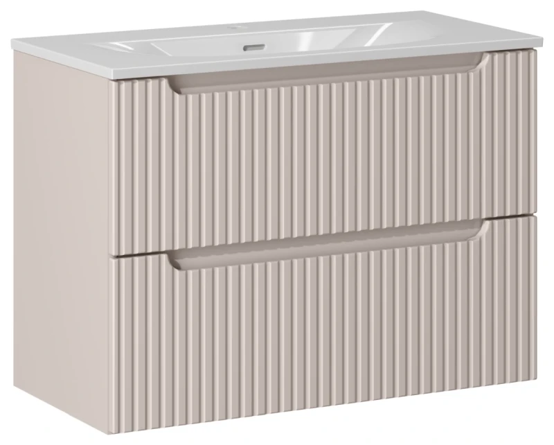 Zestaw mebli łazienkowych NOVA CASHMERE szafka 80 cm 2 szuflady z umywalką Sky