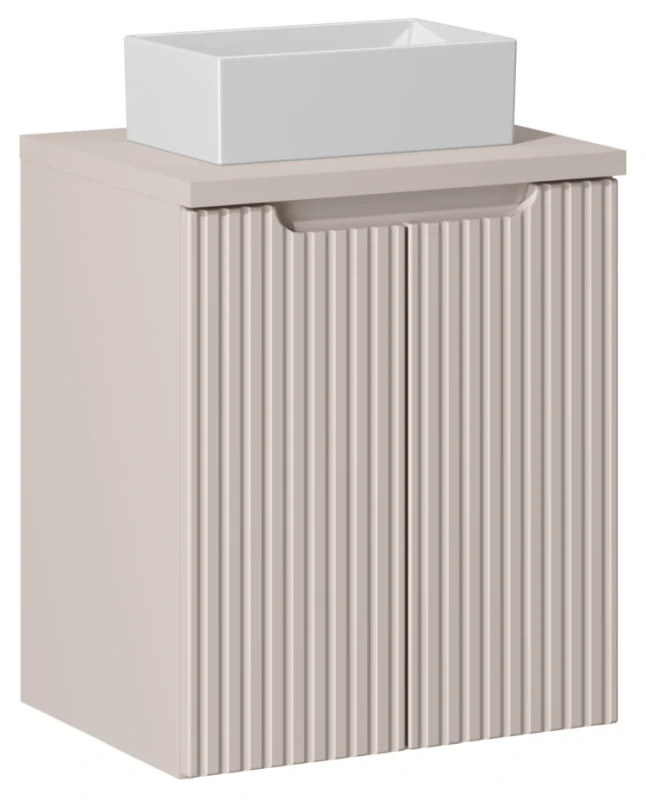 Zestaw mebli łazienkowych NOVA CASHMERE - aranżacja z umywalką nablatową