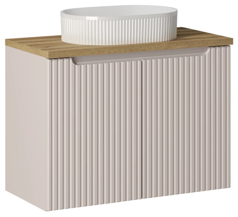 Zestaw mebli łazienkowych NOVA CASHMERE szafka 80 cm z umywalką BEYOND i blatem dąb 80 cm