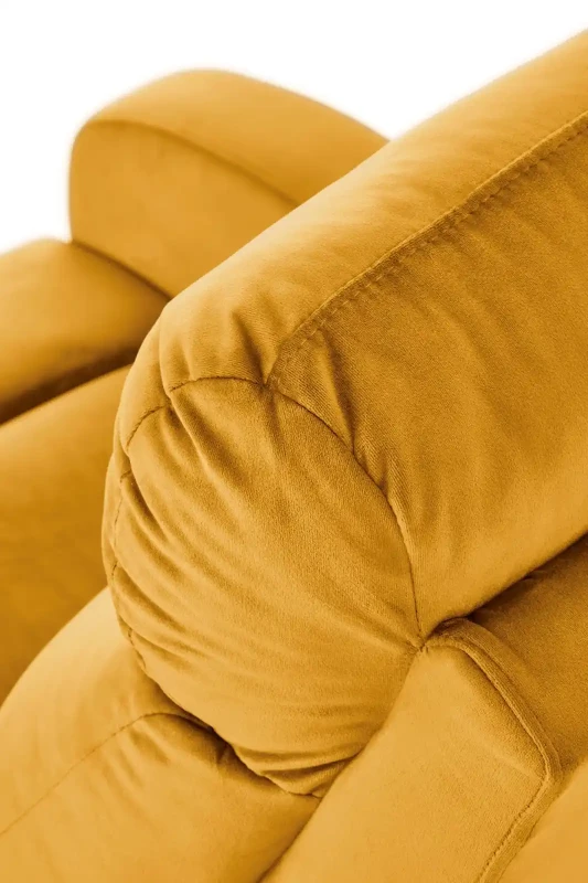 Fotel rozkładany Wonder z funkcją kołyski i podnóżkiem wypoczynkowy do salonu Musztardowy