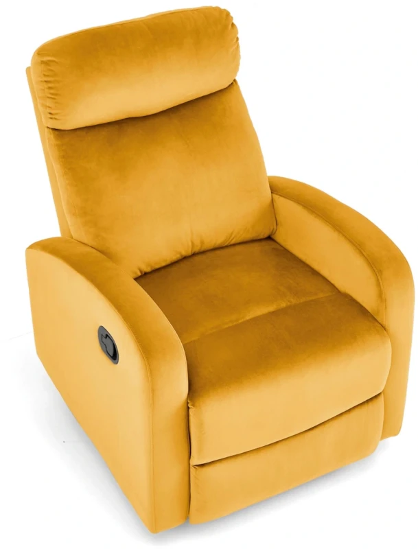 Fotel rozkładany Wonder z funkcją kołyski i podnóżkiem wypoczynkowy do salonu Musztardowy
