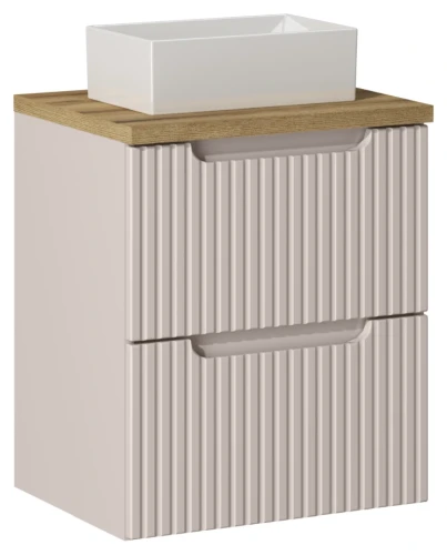 Zestaw mebli łazienkowych NOVA CASHMERE szafka 50 cm 2 szuflady z umywalką GAJA i blatem dąb 50 cm