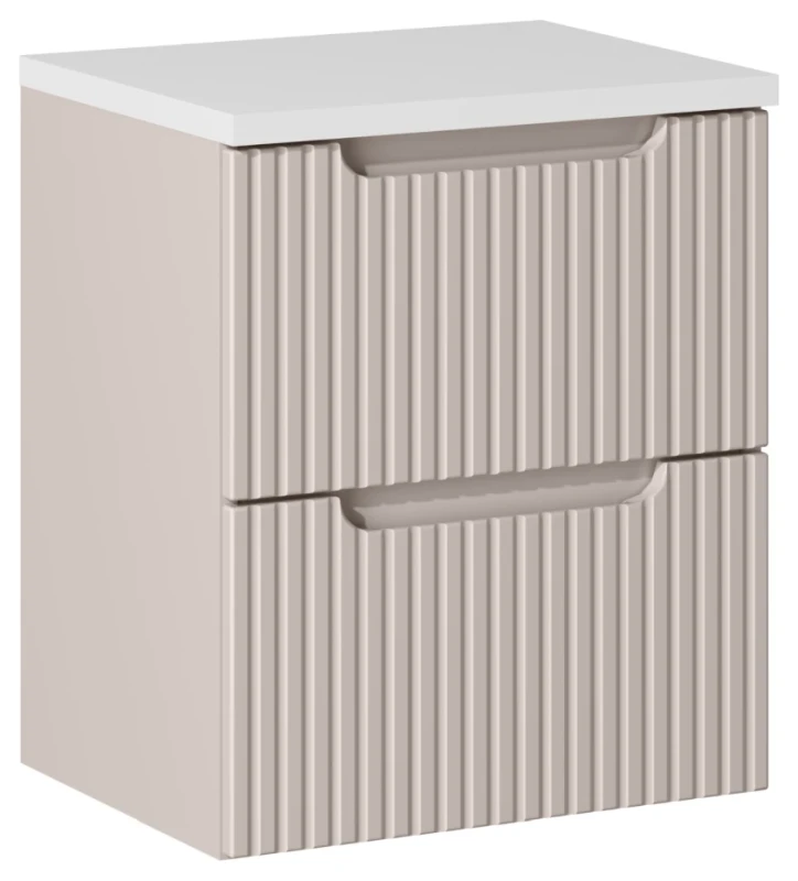 Zestaw mebli łazienkowych NOVA CASHMERE szafka 50 cm 2 szuflady z białym blatem 50 cm