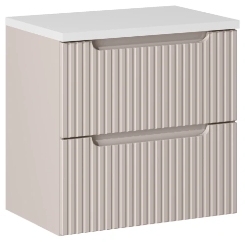 Zestaw mebli łazienkowych NOVA CASHMERE szafka 60 cm 2 szuflady z białym blatem 60 cm