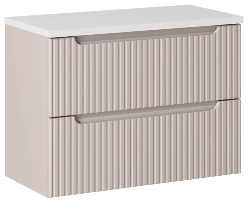 Zestaw mebli łazienkowych NOVA CASHMERE szafka 80 cm 2 szuflady z białym blatem 80 cm