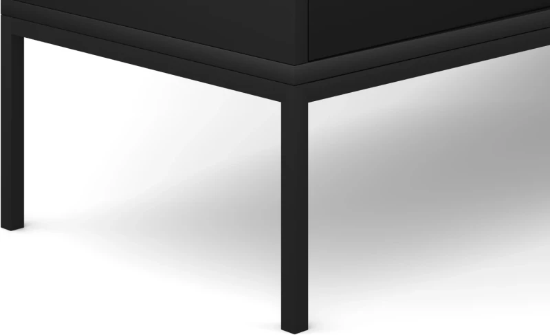 Stolik nocny Maggiore 54 cm z szufladą czarny / czarne nogi / złoty uchwyt