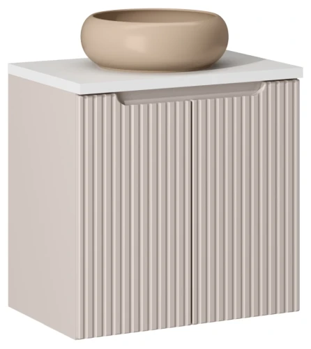 Zestaw mebli łazienkowych NOVA CASHMERE szafka 60 cm z umywalką WIKI i białym blatem 60 cm