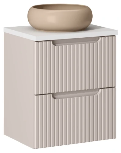 Zestaw mebli łazienkowych NOVA CASHMERE szafka 50 cm 2 szuflady z umywalką WIKI i blatem dąb 50 cm