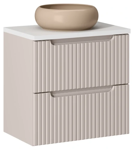 Zestaw mebli łazienkowych NOVA CASHMERE szafka 60 cm 2 szuflady z umywalką WIKI i blatem dąb 60 cm