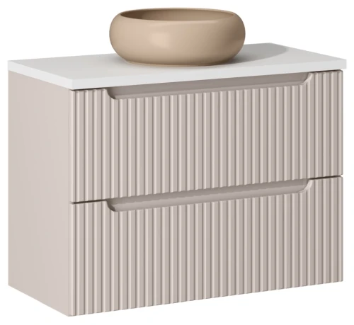 Zestaw mebli łazienkowych NOVA CASHMERE szafka 80 cm 2 szuflady z umywalką WIKI i blatem dąb 80 cm