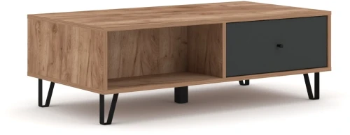 Stolik kawowy Bilbao 110 cm z szufladą dąb craft tobacco/grafit mat