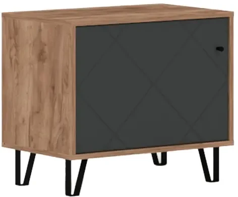 Szafka na buty Bilbao 63 cm ryflowany front dąb craft tobacco/grafit