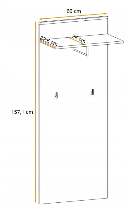 Zestaw mebli do przedpokoju Marco II cztery elementy antracyt/dąb artisan