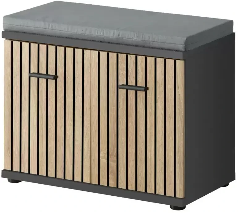 Zestaw mebli do przedpokoju Marco II cztery elementy antracyt/dąb artisan