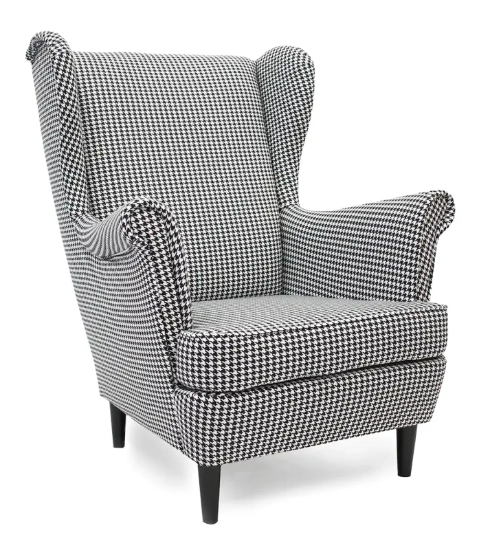 Fotel uszak Lily Printy w stylu skandynawskim