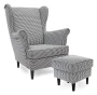 Fotel uszak Lily Printy w stylu skandynawskim