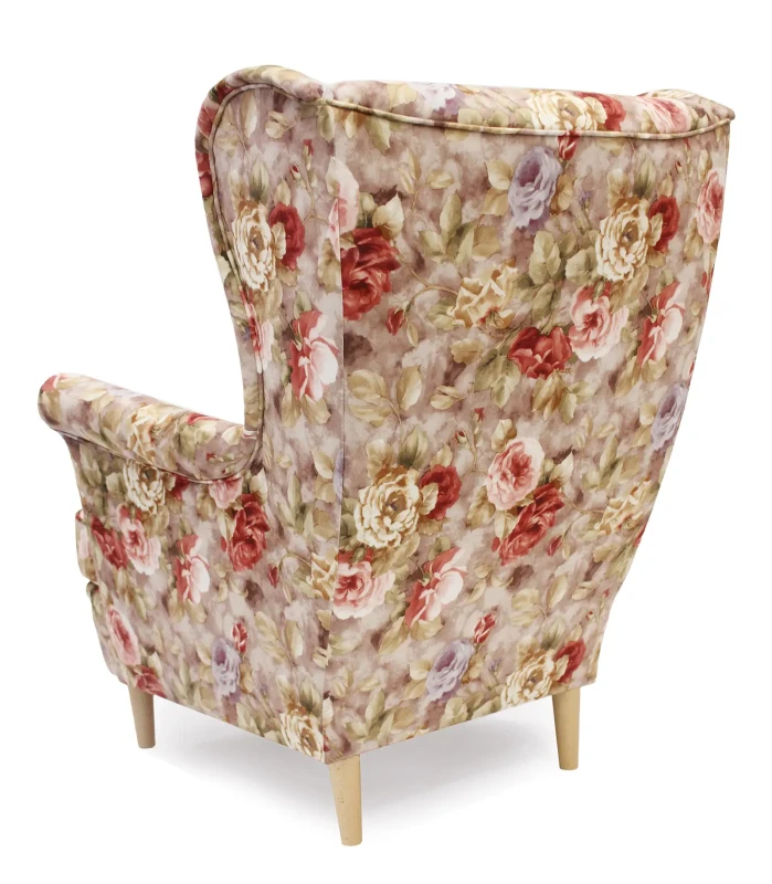 Fotel uszak Lily Kwiaty w stylu skandynawskim