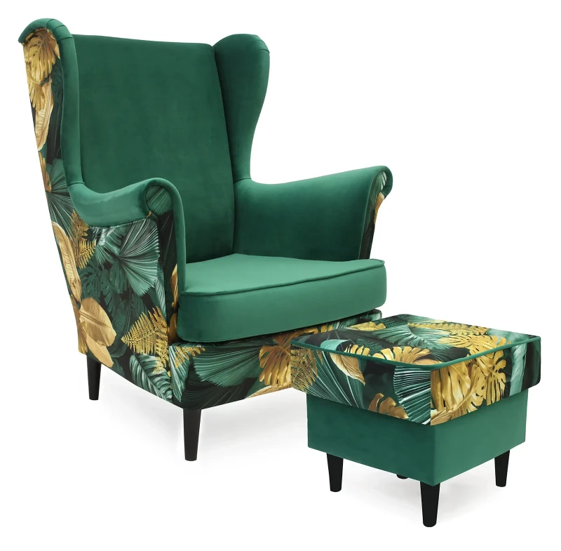 Fotel uszak Lily Double w stylu skandynawskim