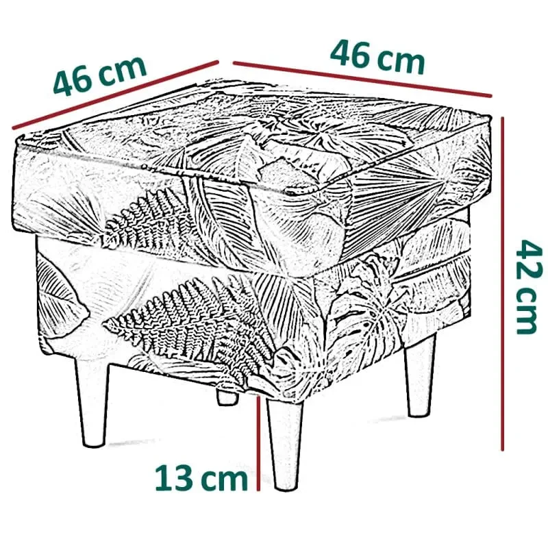 Podnóżek tapicerowany Lily Printy w stylu skandynawskim