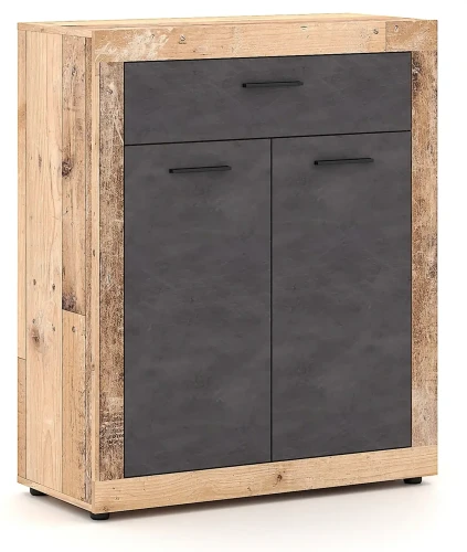 Komoda Luna II 89 cm dwudrzwiowa z szufladą old style jasny/matera