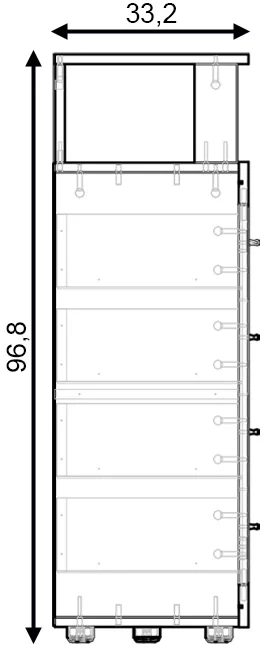 Komoda Luna Midi B 120 cm dwudrzwiowa z 4 szufladami old style jasny