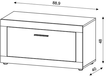 Szafka na buty Luna II 89 cm jednodrzwiowa Old Style Ciemny/Matera
