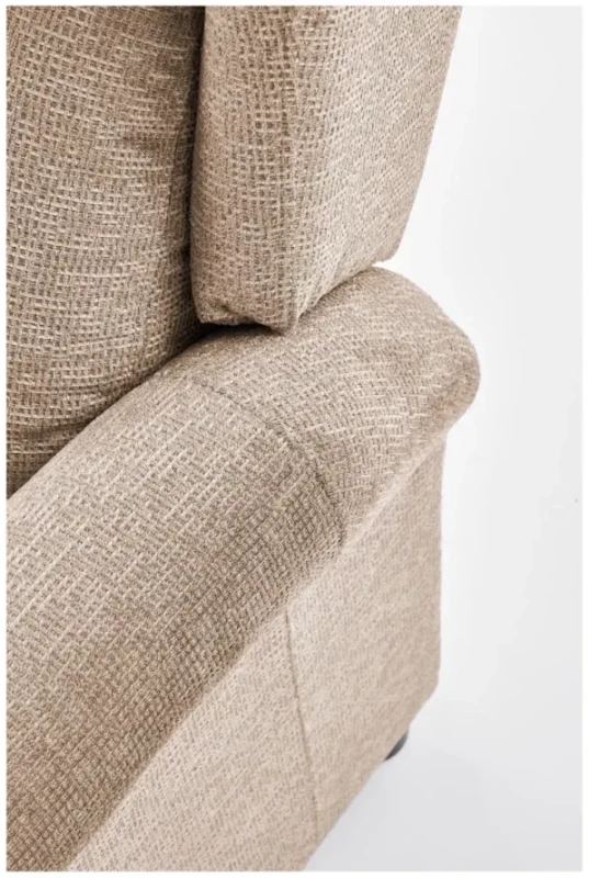 Fotel wypoczynkowy Agustin rozkładany z podnóżkiem do salonu beżowy
