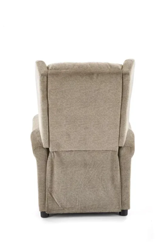 Fotel wypoczynkowy Agustin rozkładany z podnóżkiem do salonu beżowy