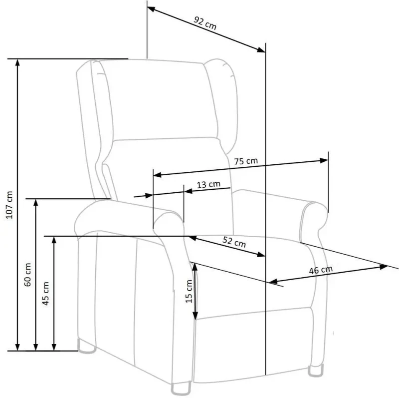 Fotel wypoczynkowy Agustin rozkładany z podnóżkiem do salonu beżowy