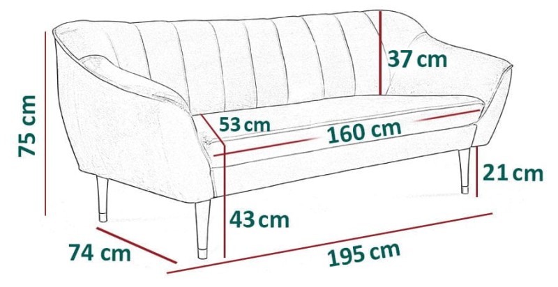 Sofa tapicerowana Delicante IV w stylu skandynawskim