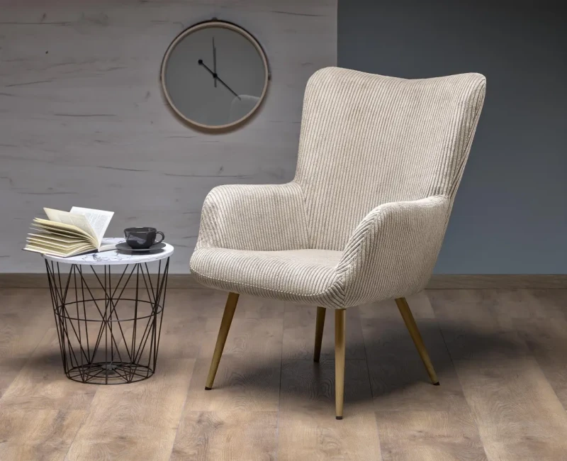 Fotel wypoczynkowy Amaro do salonu kremowy