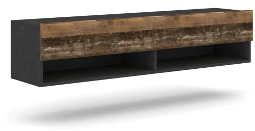 Szafka RTV Derby 140 cm wisząca z opuszczaną klapą matera/old style ciemny