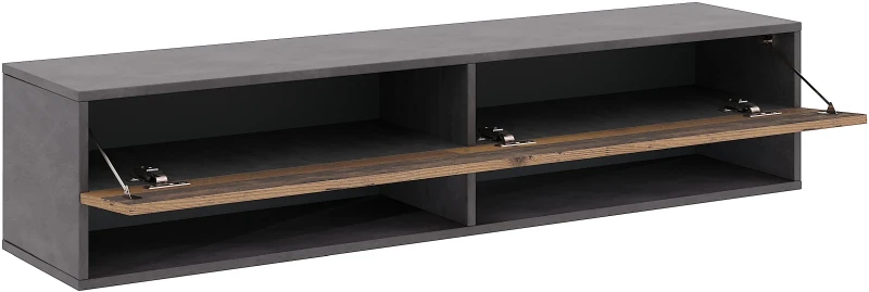 Szafka RTV Derby 140 cm wisząca z opuszczaną klapą matera/old style ciemny