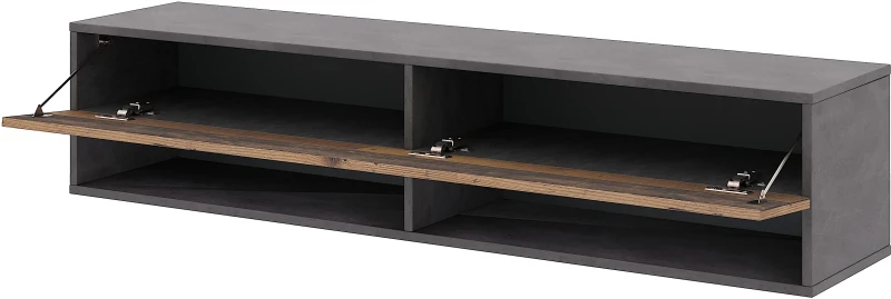 Szafka RTV Derby 140 cm wisząca z opuszczaną klapą matera/old style ciemny