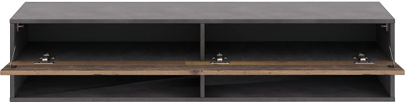 Szafka RTV Derby 140 cm wisząca z opuszczaną klapą matera/old style ciemny