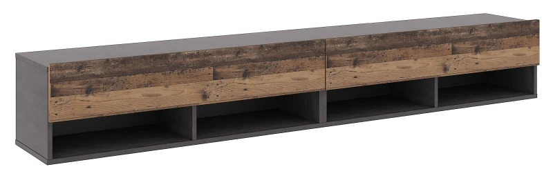 Szafka RTV Derby Double 200 cm wisząca opuszczane klapy matera/old style ciemny
