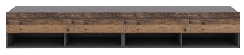 Szafka RTV Derby Double 200 cm wisząca opuszczane klapy matera/old style ciemny