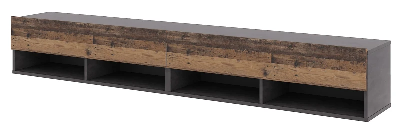Szafka RTV Derby Double 200 cm wisząca opuszczane klapy matera/old style ciemny